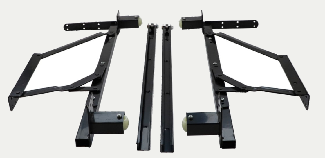 Pull out sofa bed mechanism (dual wheel)